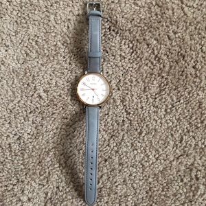 Brand new grey leather Fossil Watch